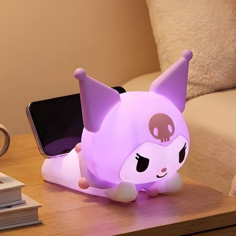 LED Touch Character Lamp with Phone Holder – Soft Light Cute Desk Night Lamp