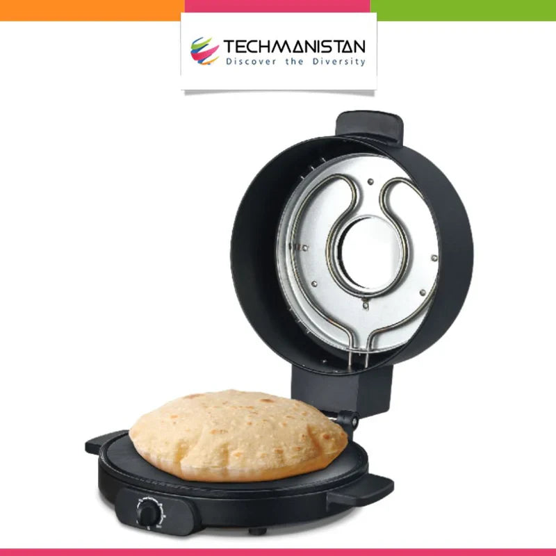2-in-1 Electric Roti & Pizza Maker – Multi-Purpose Bread Baking Machine