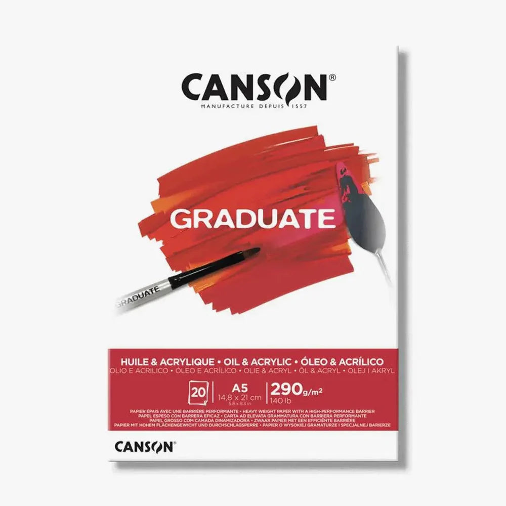Canson Graduate Oil & Acrylic Pad A5 290gsm – Premium Painting Paper for Artists