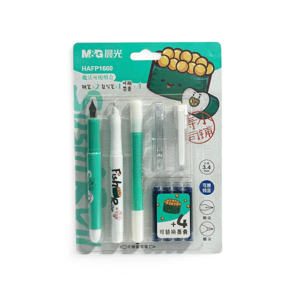 M&G 6-Piece Fountain Pen Set HAFP1660 – Premium Writing Pens for Students & Office