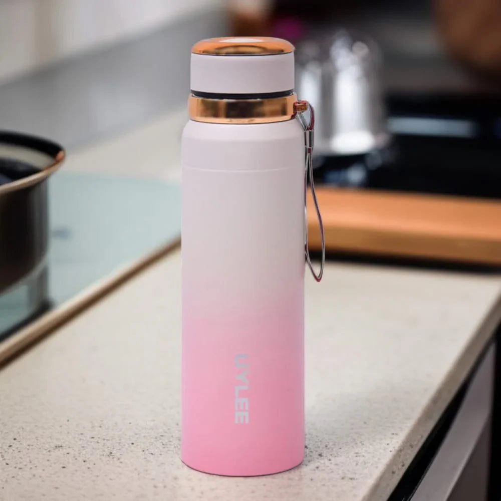 :Vacuum Insulated Bottle-White Pink