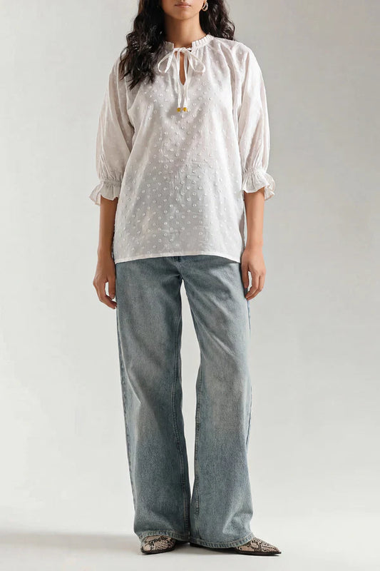Solid Reverse Jacquard Stitched Shirt