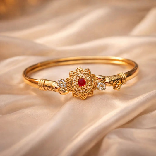 Gold Plated Zircon Kara Bracelet-26 (Maroon)  15 sold in last 15 hours